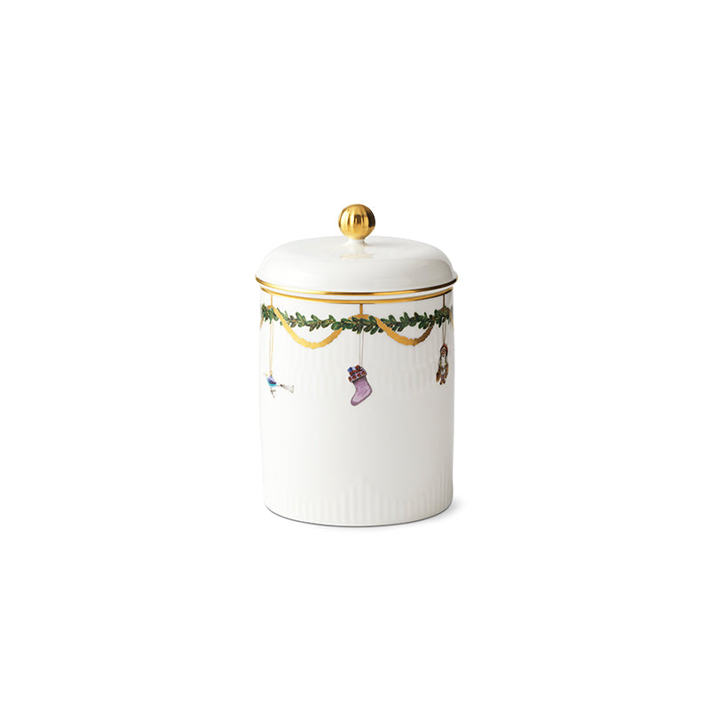 Royal Copenhagen Krukke med låg, stjernetriflet - 16 cm - Bahne